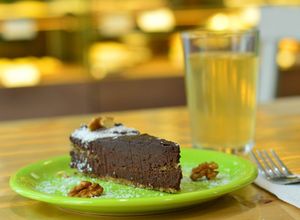 Raw chocolate cake at Mix of Figs in Sofia