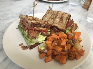 TLT with sweet potato hash at True Food Kitchen in Houston