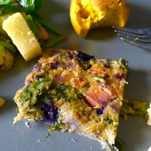 farinata with veggies  at BistroBio in Milan