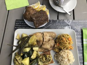 Delicious lunch offering at BistroBio in Milan