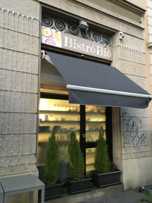 View from the street at BistroBio in Milan