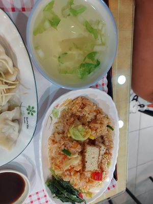 Mushroom rice at Fu Hsin Vegetarian in Tainan