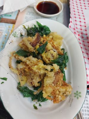 Fried mushrooms at Fu Hsin Vegetarian in Tainan