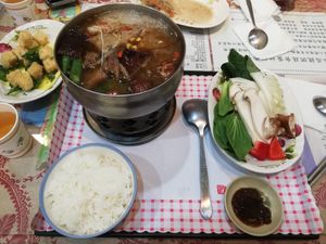 Sesame oil hot pot at Fu Hsin Vegetarian in Tainan