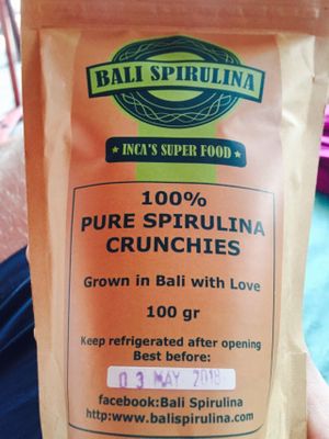 Spirulina snack at Alkaline Restaurant in Canggu