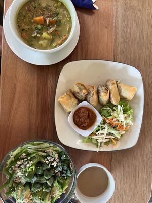 veg curry - different to how we expected the curry to taste , enjoyed the broth but the curry less so.                    spring rolls - a little too greasy a little bland  at Alkaline Restaurant in Canggu
