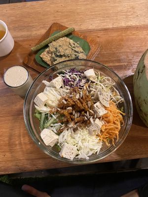 Huge salad bowl!  at Alkaline Restaurant in Canggu