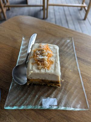 Raw Carrot Cake at Alkaline Restaurant in Canggu
