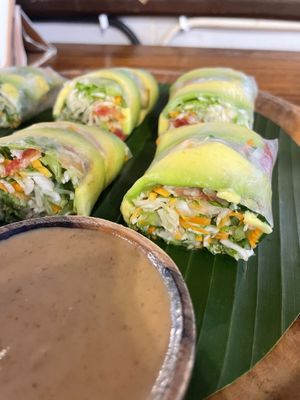 Fresh summer rolls - very fusion but healthy   at Alkaline Restaurant in Canggu