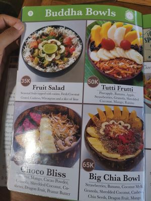 Menu Buddha Bowl at Alkaline Restaurant in Canggu
