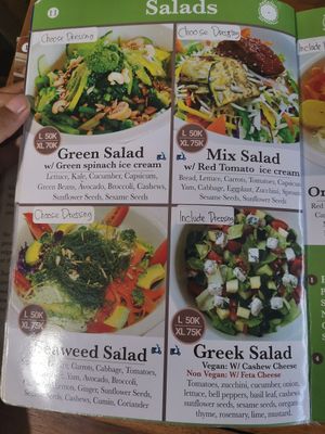 Menu salad 2 at Alkaline Restaurant in Canggu