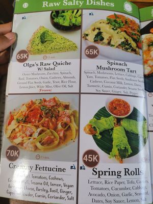 Raw salty dishes at Alkaline Restaurant in Canggu