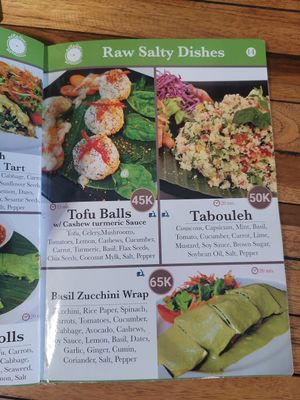 Raw salty dishes 2 at Alkaline Restaurant in Canggu