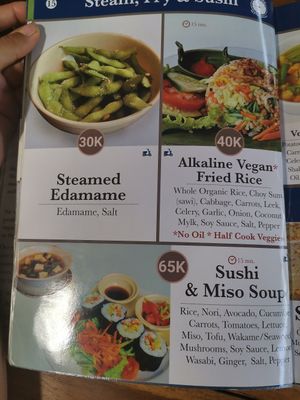 Steam, fry & sushi at Alkaline Restaurant in Canggu