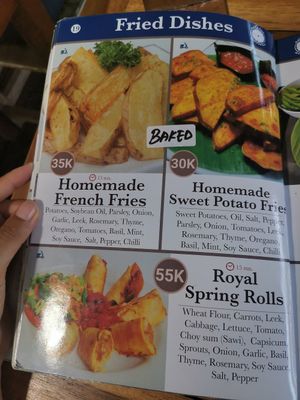 Fried dishes at Alkaline Restaurant in Canggu