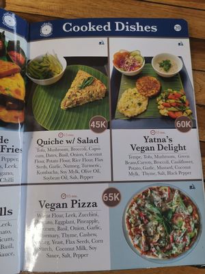 Cooked dishes at Alkaline Restaurant in Canggu