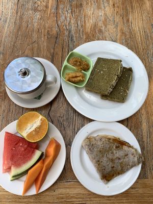 Breakfast included in our stay at Alkaline Restaurant in Canggu