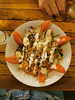 Tempeh salad at Alkaline Restaurant in Canggu