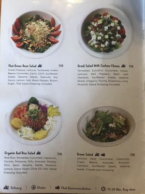 Menu at Alkaline Restaurant in Canggu