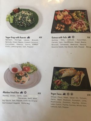 Menu at Alkaline Restaurant in Canggu
