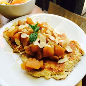 vegan pancake at Motion Cafe in Canggu