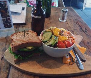 Black bean burger + salad - Motion Cafe at Motion Cafe in Canggu