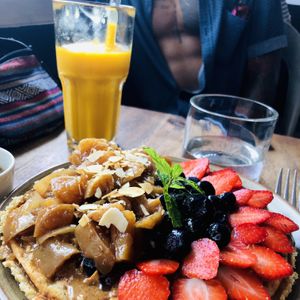 Vegan protein waffle  at Motion Cafe in Canggu