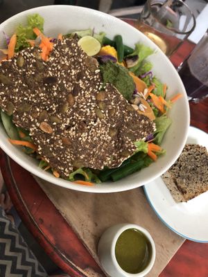Sweet Potato Salad with Hemp Bread at Motion Cafe in Canggu