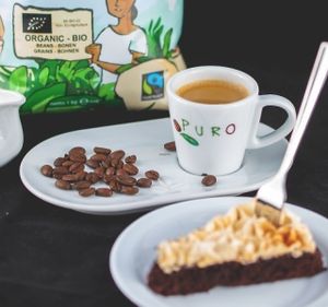 Organic coffee at Green Bakery in Tallinn