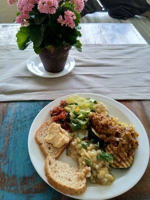 Buffet at Green Bakery in Tallinn