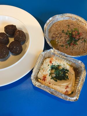 Hummus and beans plus falafels at Bakery House in Reading