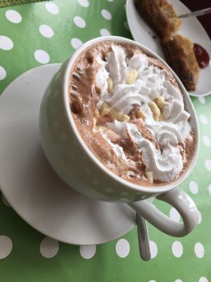Giant Hot Choc with cream and marshmallows  at The Green Room in Warrington