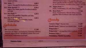 Menu 3 at Ibras Bistro in Dresden