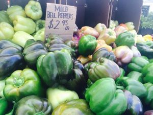 bell peppers at Farmer's Market in Pacific Palisades