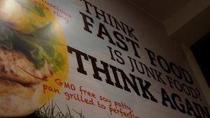 think fast food is junk food, think again sign at VeganBurg in San Francisco