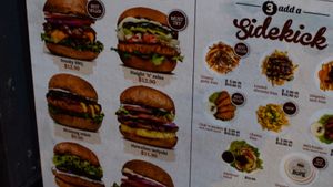 menu at VeganBurg in San Francisco