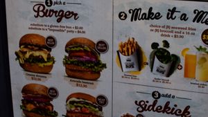 menu at VeganBurg in San Francisco