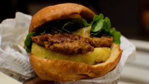 pineapple teriyaki burger at VeganBurg in San Francisco