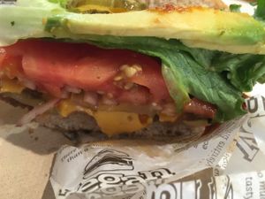 BBQ burger (add avocado for $1.50) at VeganBurg in San Francisco