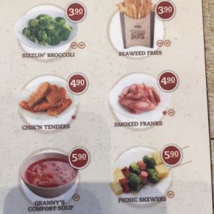 menu  at VeganBurg in San Francisco