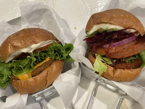 Beet root and Smoky BBQ  at VeganBurg in San Francisco