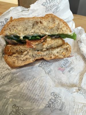 Cracked Mayo burger (1/2 of it) at VeganBurg in San Francisco