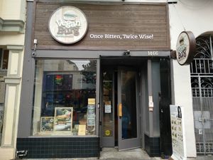 entrance at VeganBurg in San Francisco