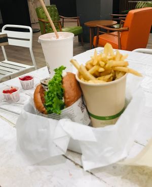Vegan burger at VeganBurg in San Francisco
