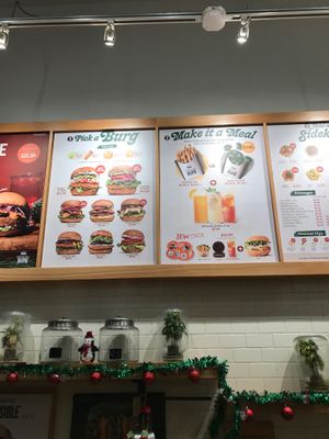 Menu at VeganBurg in San Francisco