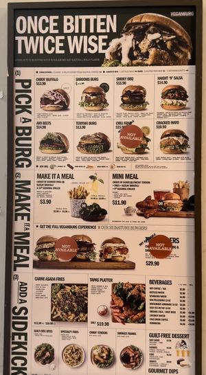 Menu   at VeganBurg in San Francisco