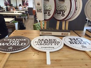 Change the world  at VeganBurg in San Francisco