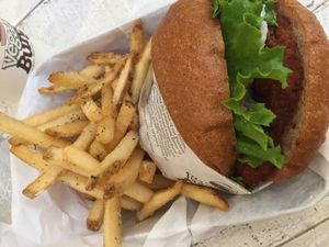 Yum yum  at VeganBurg in San Francisco