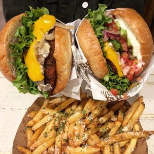 Crispy patties at VeganBurg in San Francisco