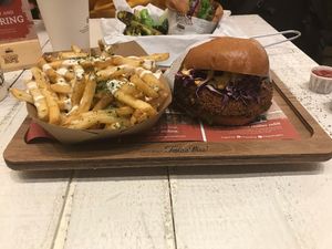 The truffle burg at VeganBurg in San Francisco